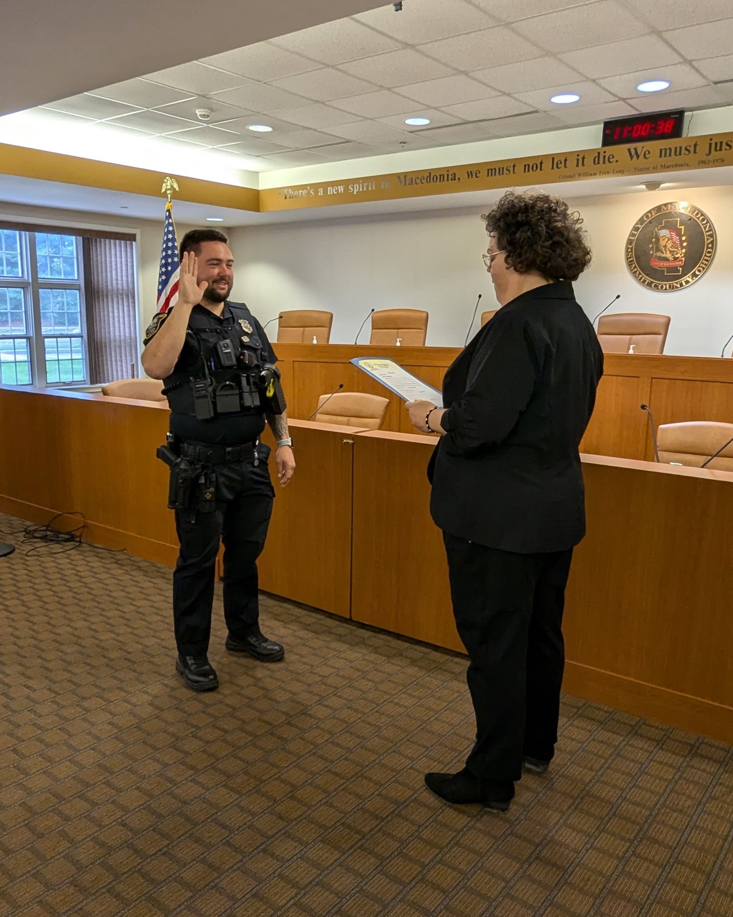 Tyler Srbinovich swearing in