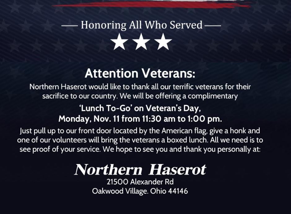 Northern Haserot Free Vet Lunch